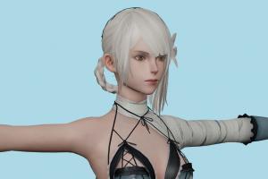 Nier Kaine Nier, female, girl, woman, people, human, xna, characters, rigged